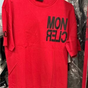 Moncler Red Short Sleeve Tee Bold Design
